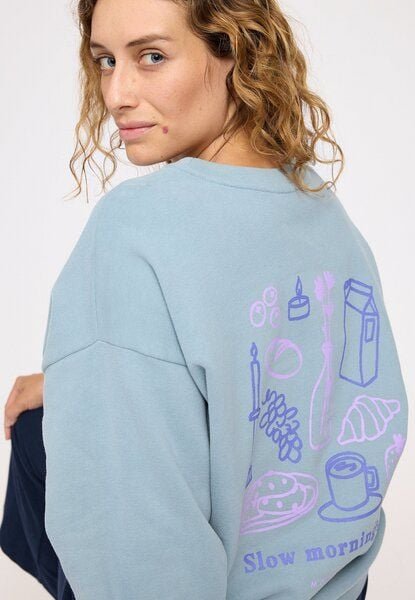 Thumbnail - Mazine Sweatshirt mit Breakfast Backprint - aus Biobaumwolle