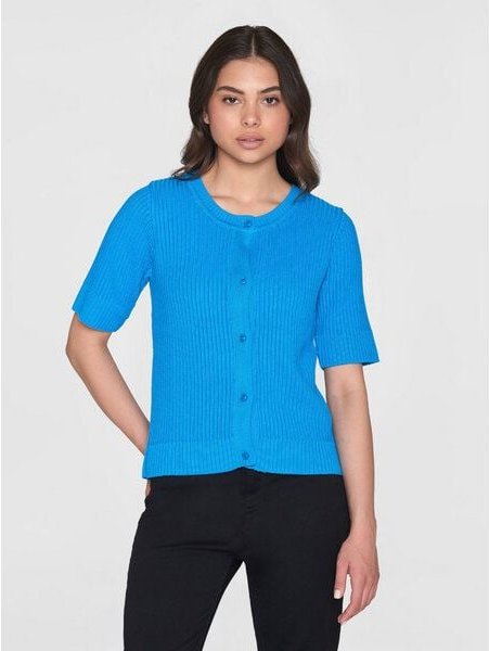 KnowledgeCotton Apparel Gestrickter Kurzarm Cardigan aus Bio-Baumwolle und Modal