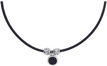 Kork-Deko Attraktives Collier mit schwarz-silbernem Anhänger