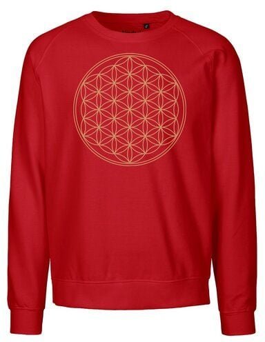 Peaces.bio - handbedruckte Biomode Bio Damen Sweatshirt Loose Fit Die Blume des Lebens