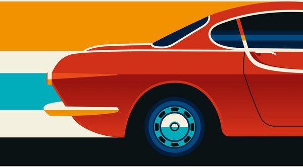 Photocircle Poster / Leinwandbild - Ein rotes Sportauto