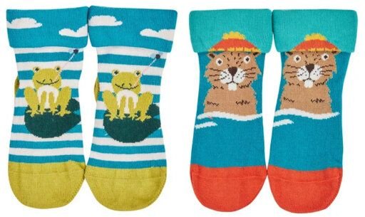 Frugi Lustige Kindersocken im 2er-Pack aus Biobaumwolle
