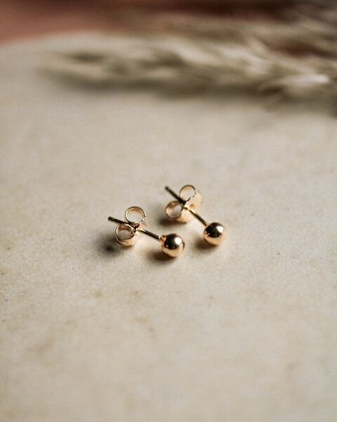 lille mus Ohrstecker 'Kugel' 925 Silber / vergoldet