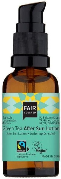 FAIR SQUARED After Sun Lotion Green Tea, in zwei Größen erhältlich, mit fair gehandelten Inhaltsstoffen