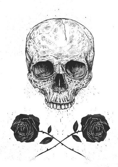 Photocircle Poster / Leinwandbild - Skull N' Roses