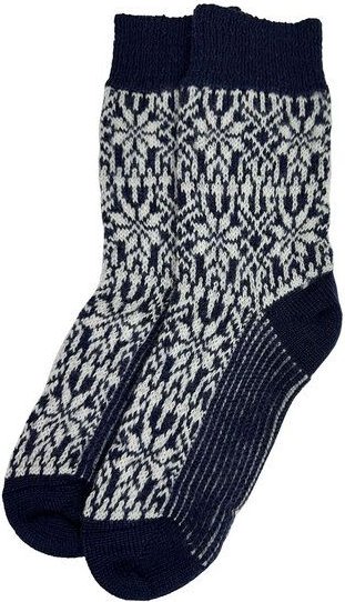 Hirsch Natur Erwachsene Norweger Sternenmuster Socke kbT Wolle