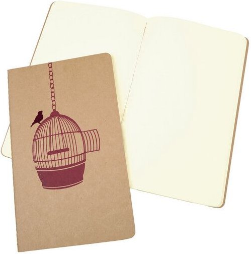 HANDGEDRUCKT "Freigeist" naturfarbenes Notizheft ca. DIN A5, blanko