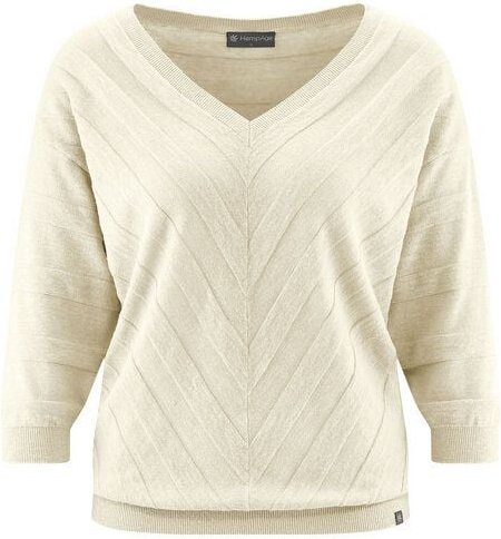 HempAge Pullover mit V-Ausschnitt Hanf/Biobaumwolle
