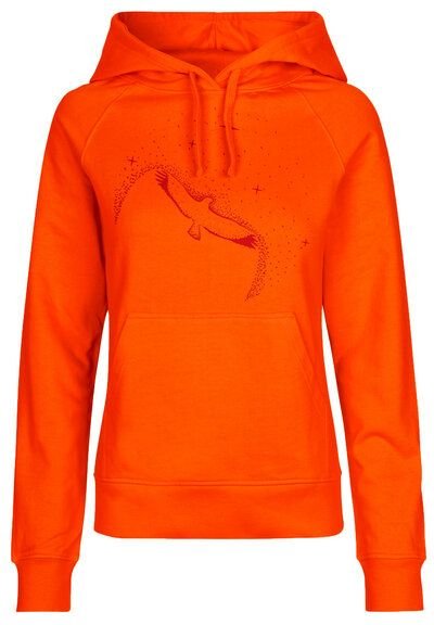 HANDGEDRUCKT "Sternstunde" Frauen Hoody aus reiner Biobaumwolle (kbA)