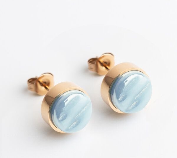 ALEXASCHA Edelstahl Ohrstecker mit Glasstein | Roségold