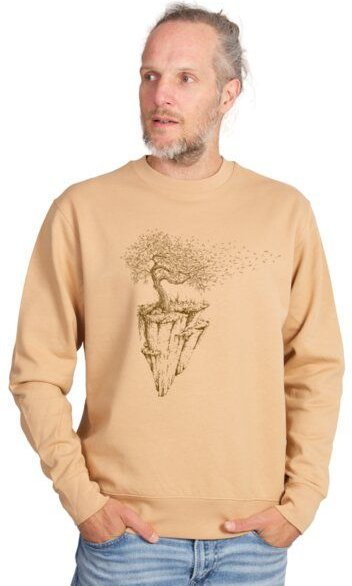 Life-Tree Sweater aus Biobaumwolle Fairwear Unisex "Maple Island" in Latte