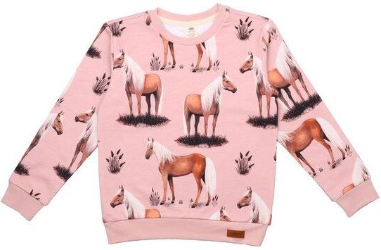 Baby Pullover Walkiddy Rosa Pferde Bio Baumwolle - Nachhaltiges, allergikerfreundliches Sweatshirt aus 95% Bio-Baumwolle...