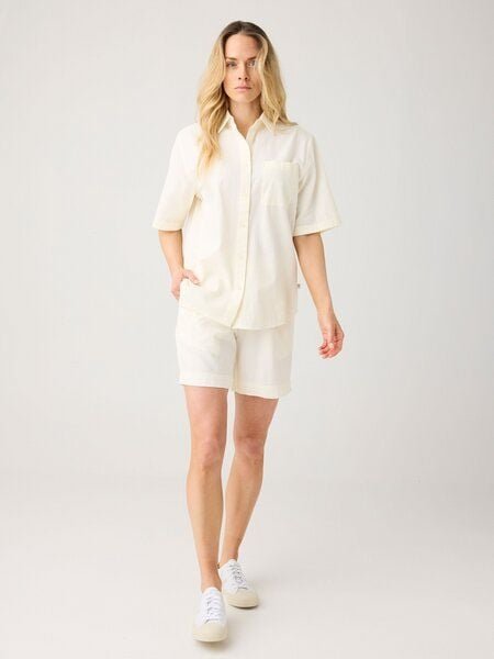 KnowledgeCotton Apparel Weite Seersucker-Shorts POSEY aus Bio-Baumwolle