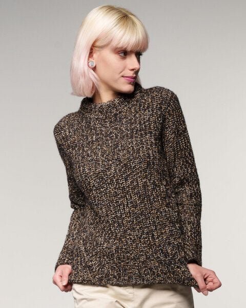 Thumbnail - Alma & Lovis Aparter Strickpullover in edler Melange-Alpakawolle | Ripp Pullover