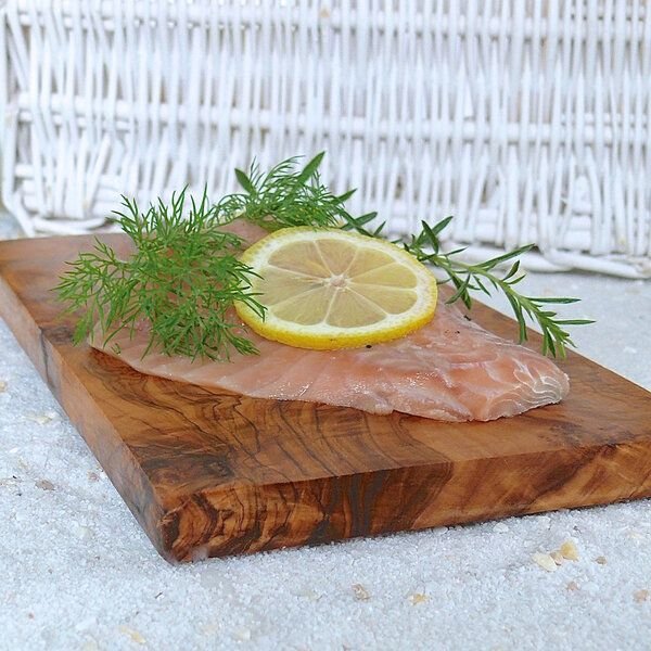 Olivenholz erleben Räucherbrett eckig (ca. 25 x 15 cm) aus Olivenholz