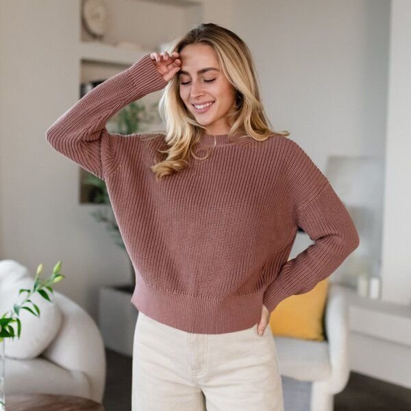 NORDLICHT Grobstrick Pullover aus 100% Baumwolle MARA