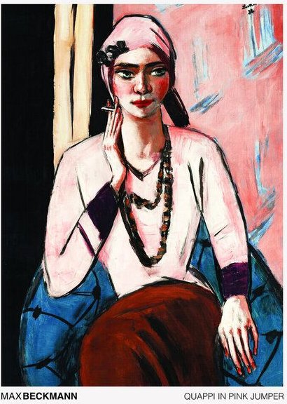 Photocircle Poster / Leinwandbild - Max Beckmann: Quappi im rosa Pullover