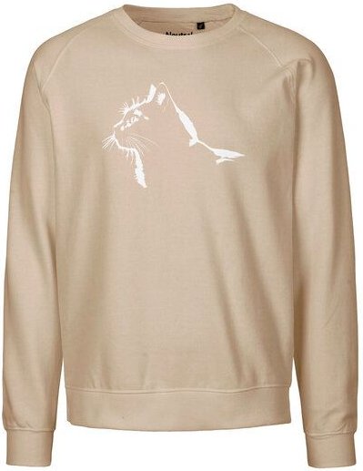 HANDGEDRUCKT "Stubentiger" Unisex Sweatshirt aus reiner Biobaumwolle (kbA)