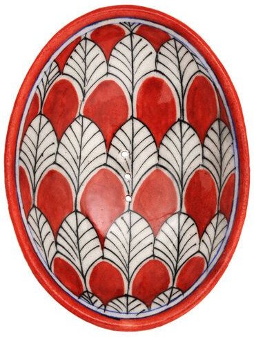 TRANQUILLO Blue Pottery Seifenschale von Hand geformt und bemalt