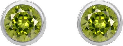 Eppi Silberne Ohrstecker mit Olivinen in Bezelfassung Wetty