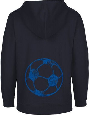 HANDGEDRUCKT Unisex Kinder Zip Up Hoody "Fußball"