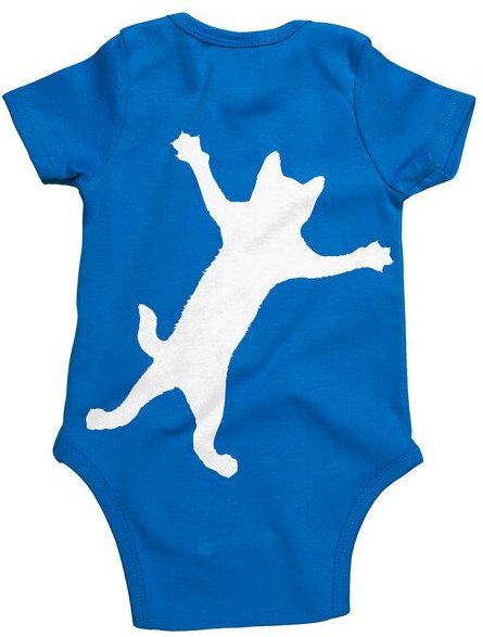 HANDGEDRUCKT "Klammerkatze" Baby Body
