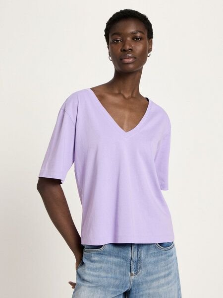 LANIUS Shirt mit V-Ausschnitt (GOTS)