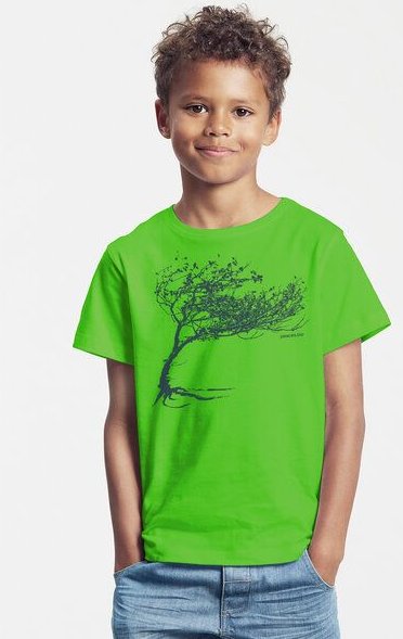 Peaces.bio - handbedruckte Biomode Bio-Kinder T-Shirt Windy Tree