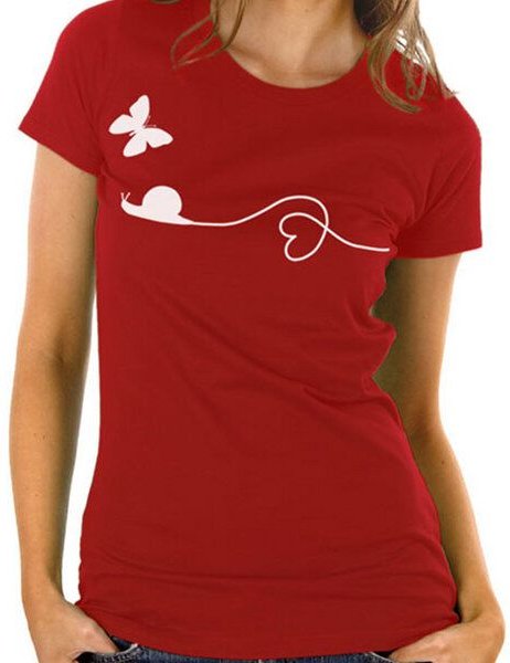 Picopoc Schnecke Schmetterling T-Shirt in rot