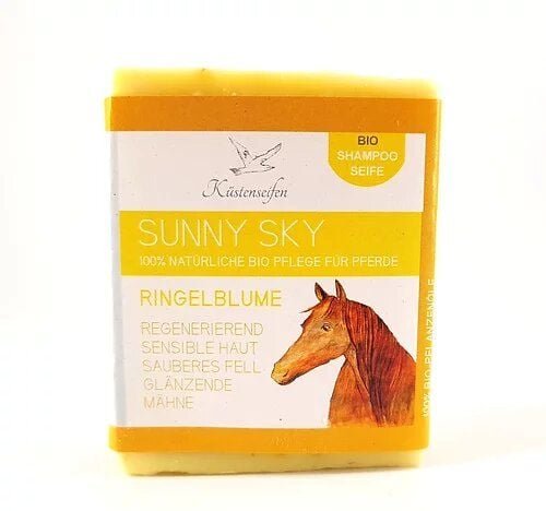 Thumbnail - Küstenseifen Manufaktur Bio-Pferdeseife mit Ringelblume "Sunny Sky" beruhigend bei empfindlicher Haut und für glänzendes...