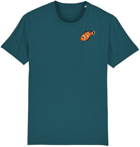 Spangeltangel T-Shirt bedruckt, "Clownfisch", nachhaltig, Biobaumwolle, Brustprint, Herren, Männer, bio, Tiere, Fische, ...