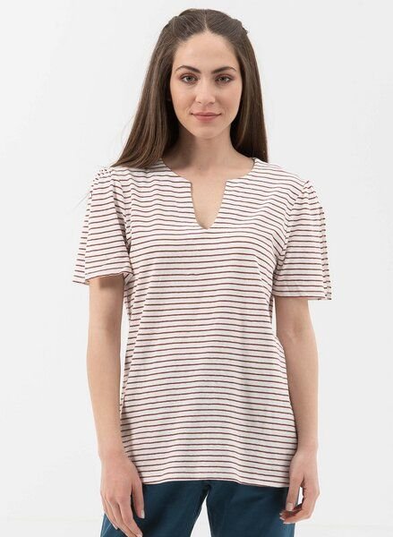 ORGANICATION T-Shirt aus Bio-Baumwolle und Leinen mit Armschlitze