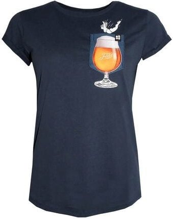 Damen T-Shirt Rundhals aus Bio-Baumwolle "Bier BT" Blau von Fädd