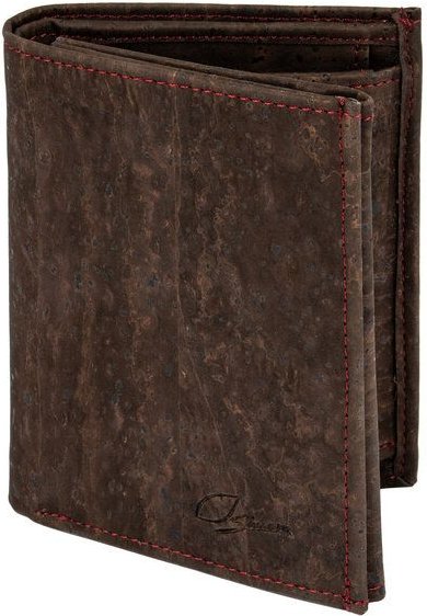 Simaru - Geldbörse aus Kork mit 3 transparenten Sichtfenstern und RFID Schutz