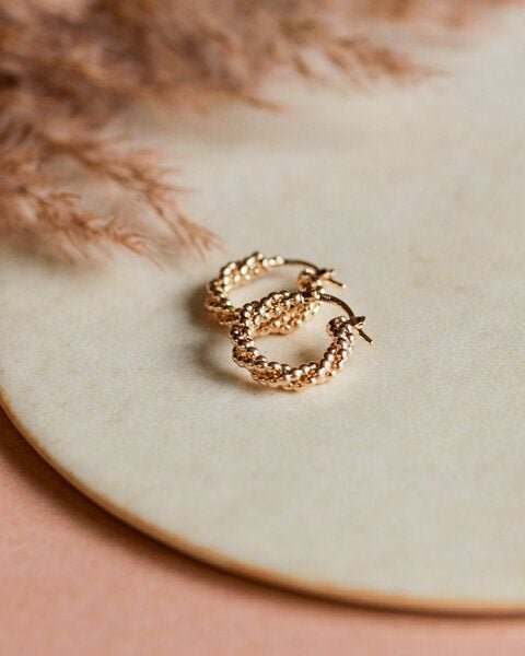 lille mus Creolen 'Perlenkordel' 925 Silber / vergoldet