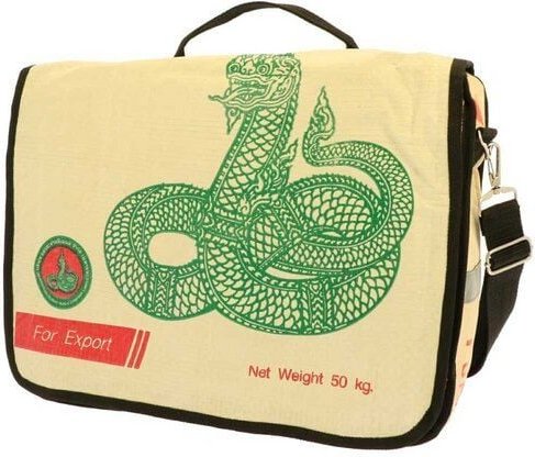 MoreThanHip Einzelne Fahrradtasche/Laptop-Tasche aus recycelten Zementsäcken - Vannak