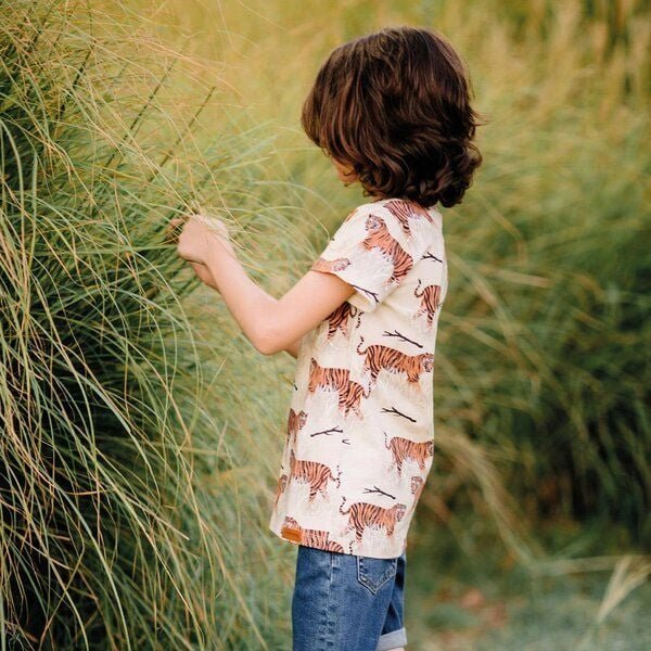 Tigers-T-ShirtBio-Baumwolle aus 95% Baumwolle -yellow- GOTS-Zertifiziert – Walkiddy