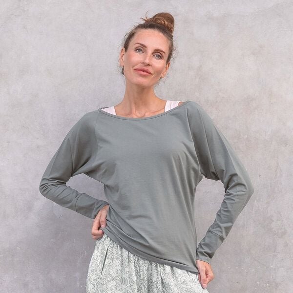Jaya YANTI - Damen - Longsleeve für Yoga und Freizeit aus Biobaumwolle