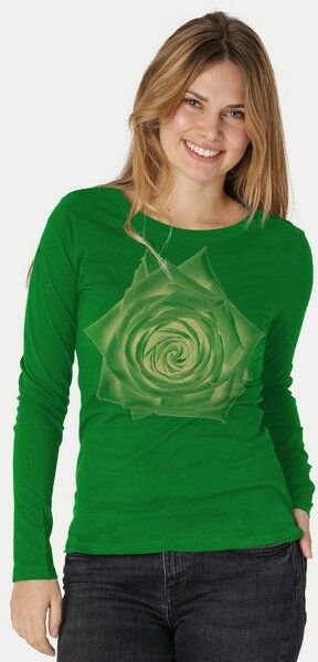 Peaces.bio - handbedruckte Biomode Bio-Damen-Langarmshirt Rose