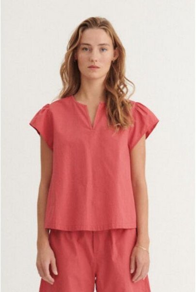 Basic Apparel Kurzarm Shirt SILJE Bluse aus Bio-Baumwolle