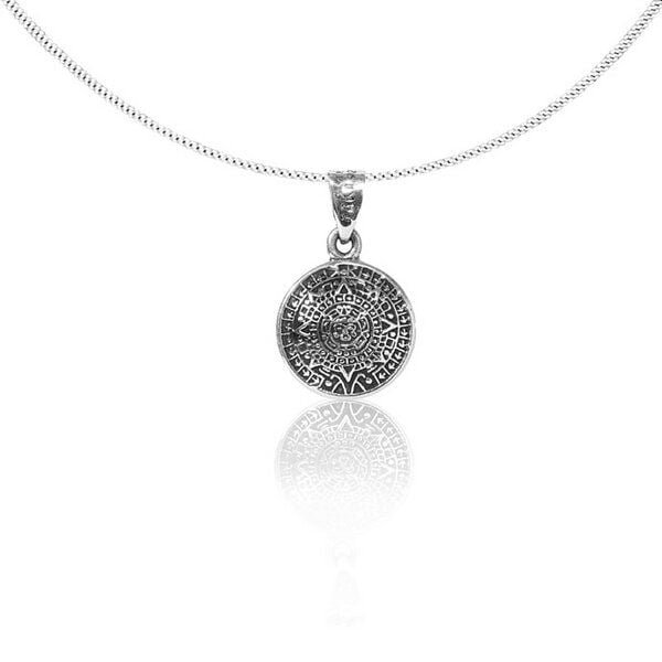 pakilia Silber Kette Aztekenkalender Fair-Trade und handmade
