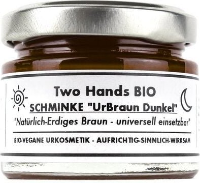 Two Hands BIO Schminke „UrBraun Dunkel“ mit Bio-Carnaubawachs & Bio-Sheabutter - Bio Vegan