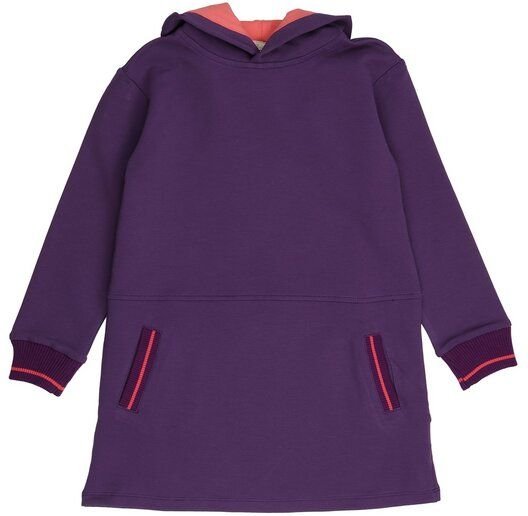 Cotokids Kinder Sweatkleid GOTS-zertifiziert aus Bio-Baumwolle, lila „Mysterious Purple“ mit Kapuze & Taschen, langarm –...