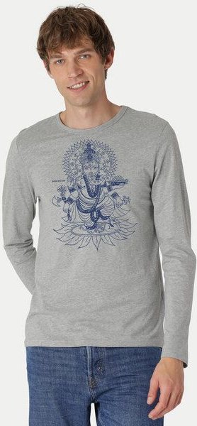 Peaces.bio - handbedruckte Biomode Bio-Herren-Langarmshirt Ganesha