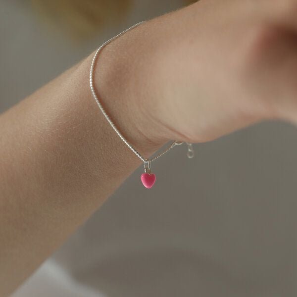 BELLYBIRD Jewellery Armband - kleines Herz, Anhänger/ Silber/ Silber emailliert/ Silber vergoldet