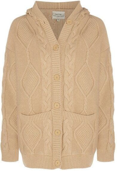 Will's Vegan Shop Strickjacke mit Kapuze und Knopfleiste