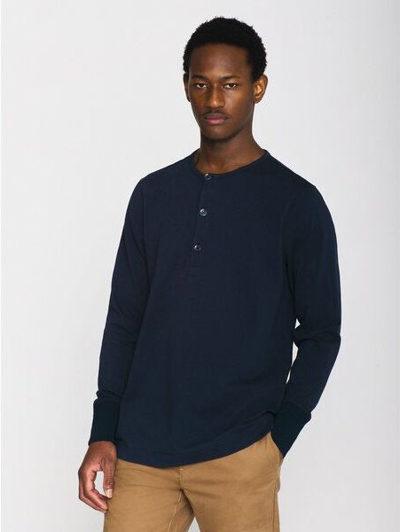 KnowledgeCotton Apparel Sweatshirt - BO long sleeve henley - aus Bio-Baumwolle