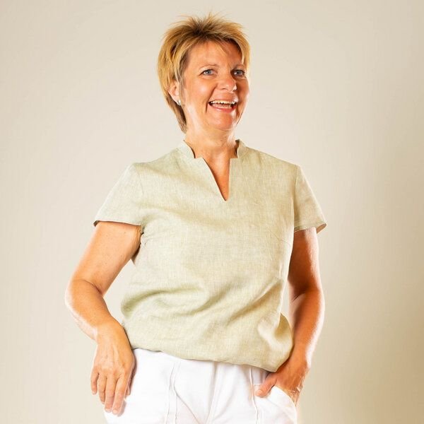 nahtur-design Leinentunika mit Stehkragen aus 100% Bioleinen