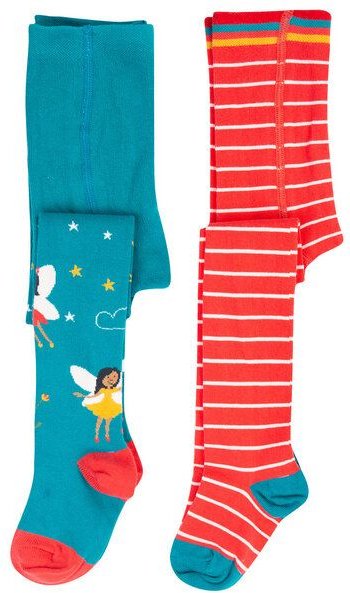 Frugi Warme Kinder Strumpfhosen im 2er-Pack aus Biobaumwolle