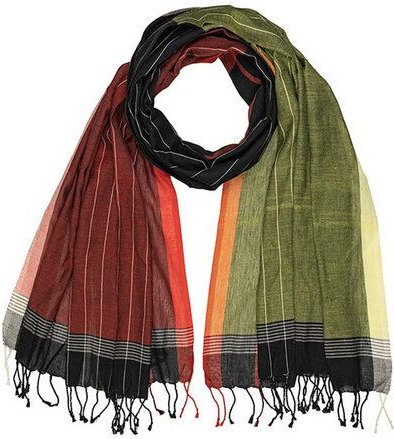 CONTIGO Fairtrade Großzügiger, leichter Fairtrade Schal "HANDWEAVE" aus Biobaumwolle, 200 x 75 cm